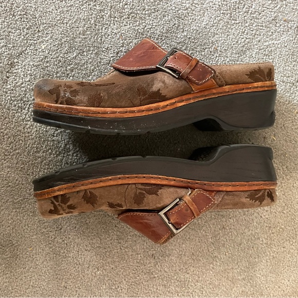 Klogs Austin brown leather floral Slip Ons Mules Loafers Clog size 9 - Picture 4 of 10